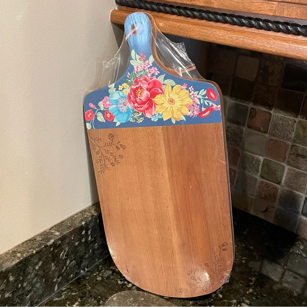 ACACIA Wooden Charcuterie Cutting Board by PIONEER WOMAN Blue - Picture 6 of 8